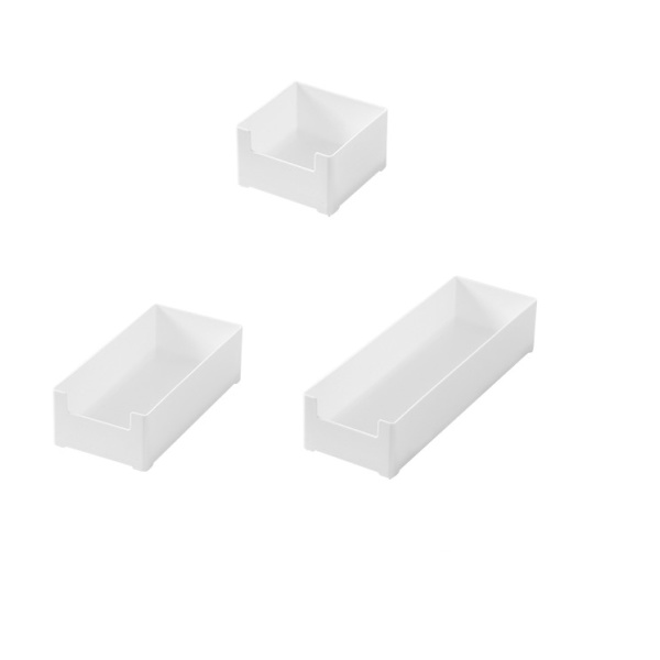 Plastförvaringslåda, förvaringslåda för tillbehör, vit, 3-pack