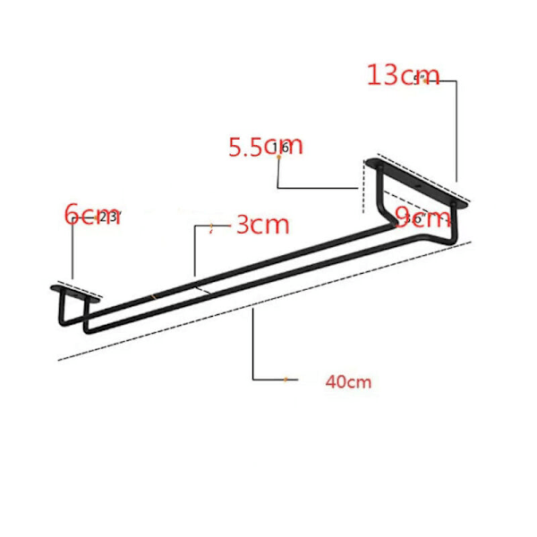 Set med 4 ställ för vinglas under 40 cm skåp - Metallställ för vinglas - Ställ för vinglas - för minibar, köksförvaring