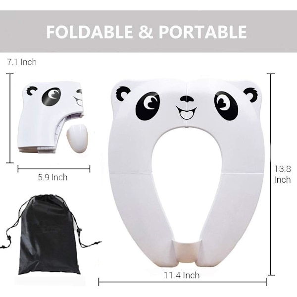 Baby Toiletsæde Reducer - Rejse Foldbar Toiletsæde Bærbart Pottesæde Til Baby Børn (Hvid)