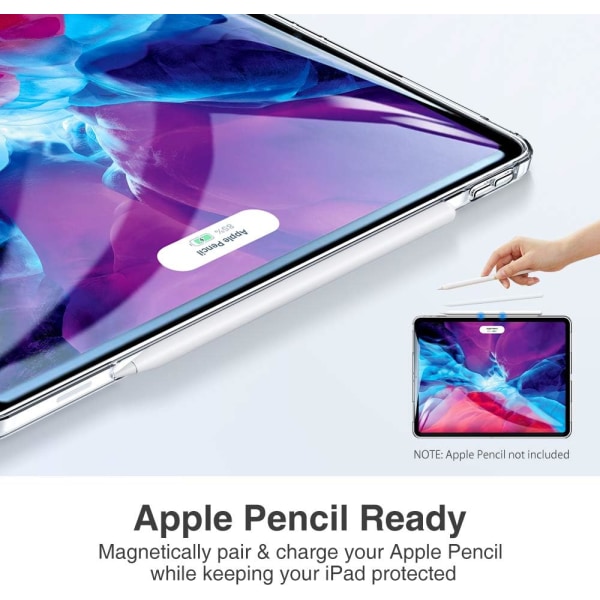 Deksel kompatibel med iPad Pro 12.9 2020/2018, TPU-kompatibel bakside