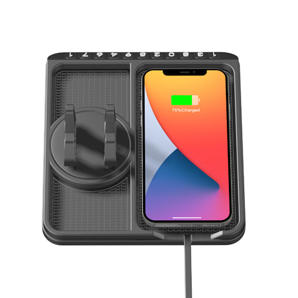 Trådløs Billader 15W Multifunktionel Mobiltelefonholder Navigation Parkering Nummer