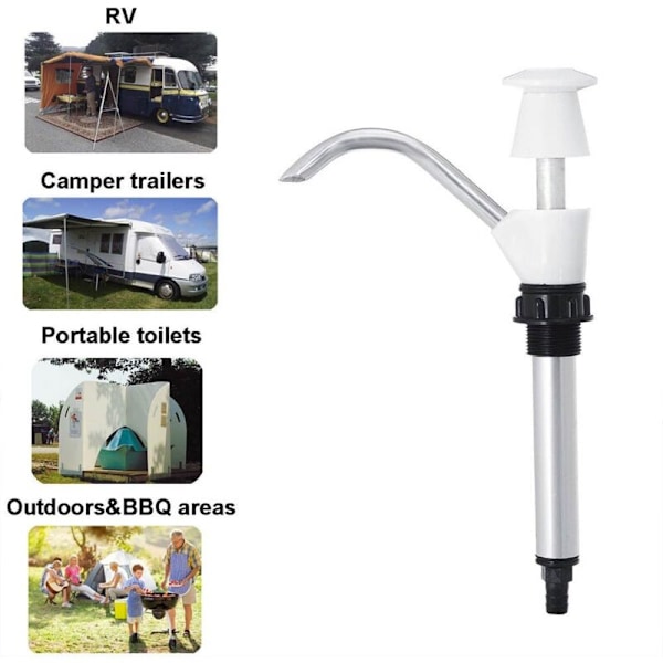 Manuell vattenpump för husvagnsvask, campingkran, släpvagn, husbil, 4-hjulsdrift, dubbelverkande reservverktyg för campingvagn