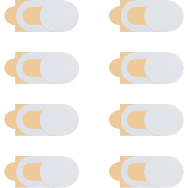 Webcam-dæksel (hvid) [8 stk.], ultratynd webcam-dæksel til bærbare computere, smartphones, tablets, beskyt dit privatliv