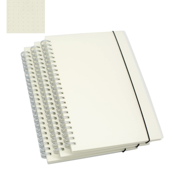 Notesbøger, 4-pak 8.0\" x 5.7\" A5 Tyk Plastik Gennemskinnelig Mat Hardcover Tegnepapir 70 Ark - 140 Siders Studie- og Notebog (Grid 4