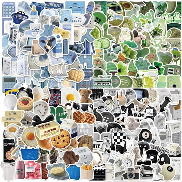 230 minimalistiska svartvita klistermärken, estetiska scrapbooking-klistermärken, vintage-klistermärken, för resväska, resor, dator, scrapbooking, skateboard