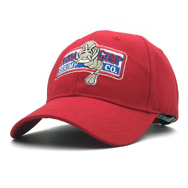 1994 Bubba Gump Shrimp Baseball Cap Herr Dam Sport Mössor Sommarkeps Broderad Casual Hat Forrest Gump Caps Suit (Röd)