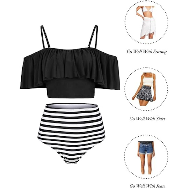 Tummy Control badedragter til kvinder, Off Shoulder S