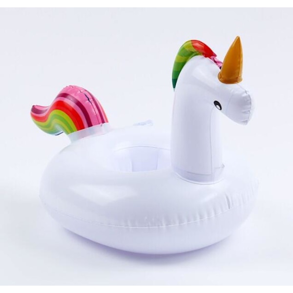Oppustelig kopholder til svømmepøl, Unicorn (hvid)