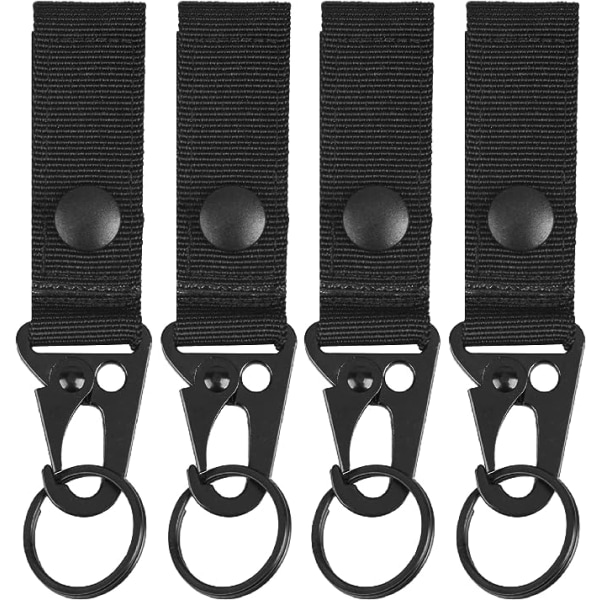 4pcs,Nylon Webbing with Key Holder Carabiner Tactical Belt Buckle Clip Hook Hanging Belt for Backpack Camping Hiking