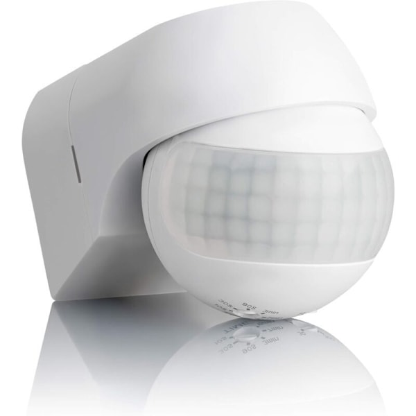 IP44 udendørs bevægelsesdetektor, fremspringende, programmerbar, infrarød sensor, rækkevidde 15m/180°, tilpasset, justerbar LED, maks. 800W/500W