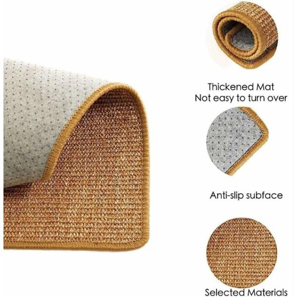 Kradseunderlag til katte, sisal kradseunderlag til katte, kradsebræt til katte, skridsikkert legetøj til katteklopleje, beskyt møbler og sofaer 40×60cm（tilfældig farve）
