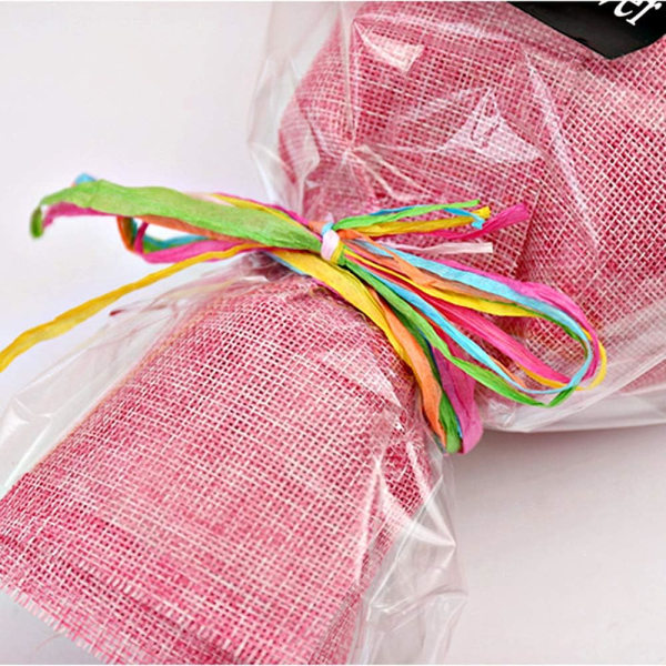 Raffia-bånd, 4 ruller fargerikt raffiapapirbånd, 80M raffiatråd for jul, gaveinnpakning, dekorasjon, veving, blomsterhandler - 4 farger blanding