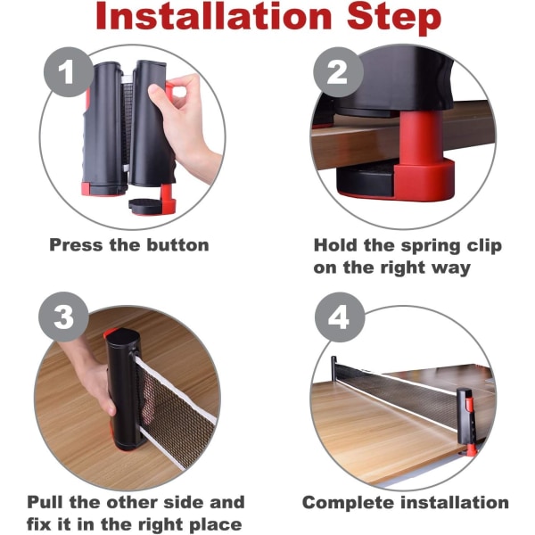 Retractable ping pong -verkko jalustalla, sopii täydellisesti ping pong -pöytään, työpöydälle, keittiöön tai ruokapöytään（sininen）