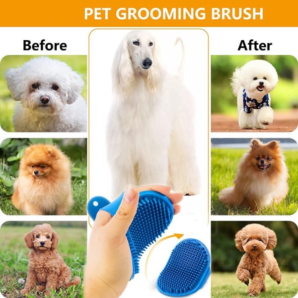 2stk Grønn Hunde Grooming Brush - Pet Bath Brush - Badebørste med