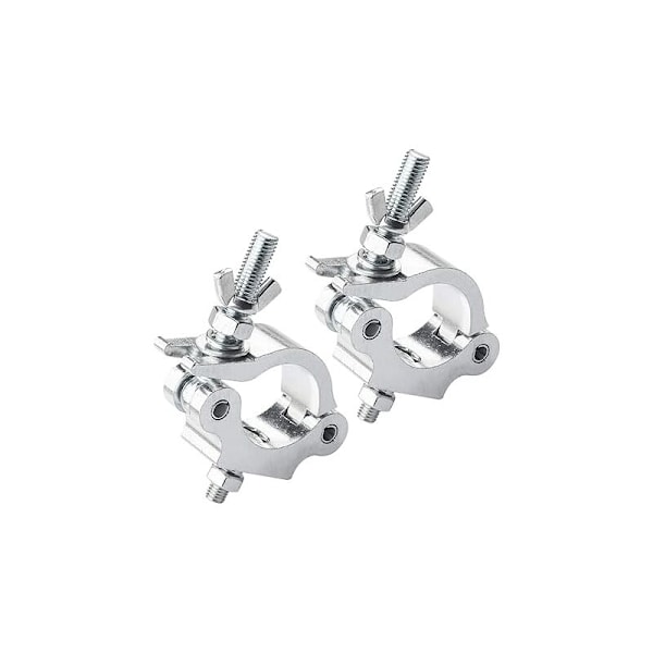 Set med 2 tänger för scenbelysning, tillbehör för scenbelysning, snabbfästande polklämmor, belysningskrokar för 38-52mm tvärbalkar