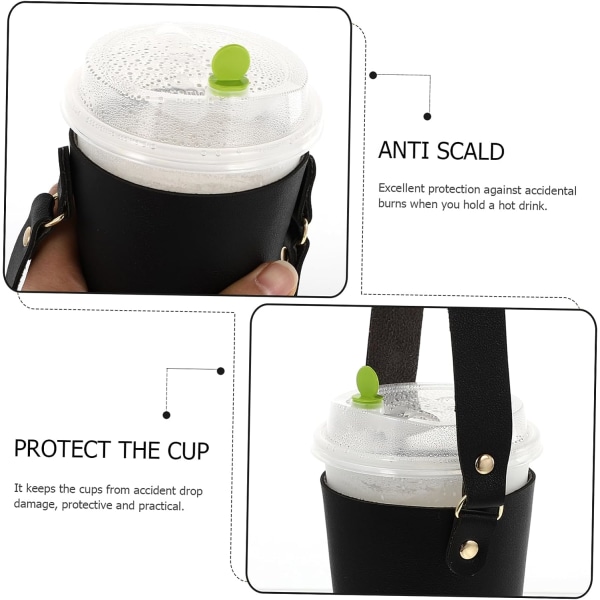 1PC Läder Mug Sleeves Bärbar Mug Läder Tote Väskor Läder Protector för Att Gå Kaffe Versa Sleeves Tote Mångsidig Kopphållare Mugglock