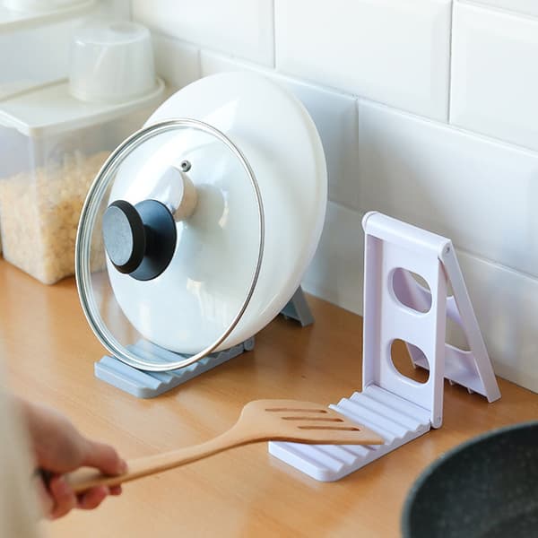 Vit multifunktionell plastlockhållare, hopfällbart köksavrinningsställ för disk, matlagningsförvaringsställ