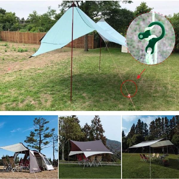 10 stk teltstrammer 1 hull guy tau strammere aluminiumlegering camping fottur tau tilbehør