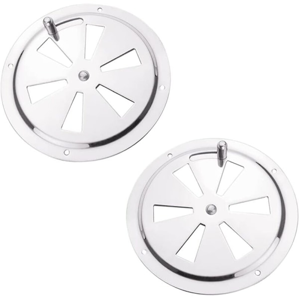 Runt ventilationsgaller 2 Delar Ventilation i rostfritt stål Rostfritt ventilationsgaller Evakueringsgaller luftventil 125 mm, justerbar ven
