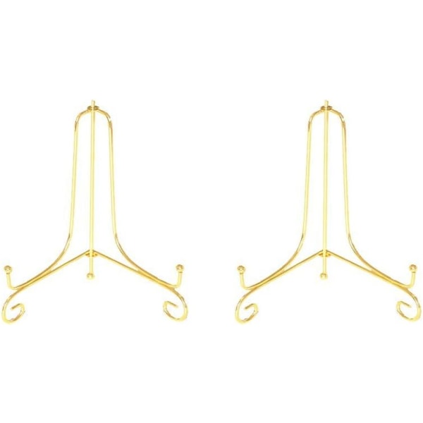2 stk. 4\" Jern Display Stativ, Guld Jern Staffeli Plade