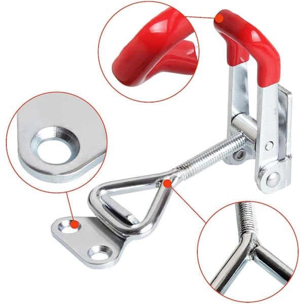 Metal Toggle Latch, 8 stk. Toggle Clamp Toggles, 4001 Quick Release Clasp Fixing Buckle Med Justerbar Spænde Til Skab, Dør, Kasse, Etui Uden Lo