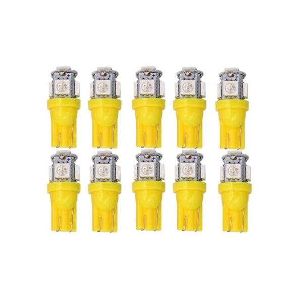 10 stk. gule lys, T10 W5W LED 5050SMD 12V DC 10 stk.