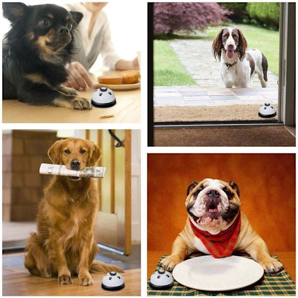 2 pakke hundeklokker (sorte) til dørtræning, kæledyrsklokker til hunde til at ringe ud, kvalitetshøj og skarp dørklokke, kommunikationsenhed til hvalpe og