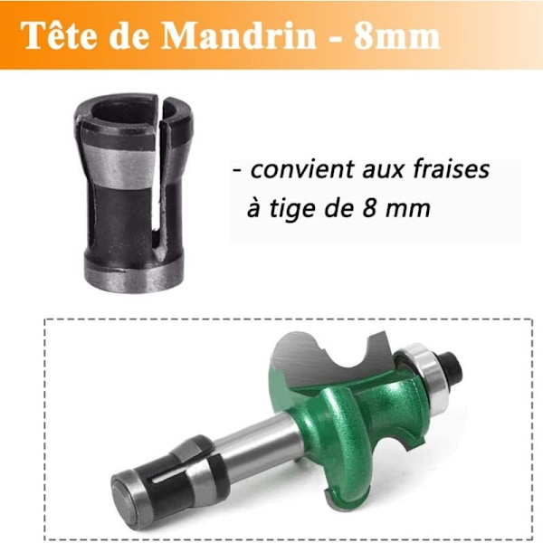 3st Collet chuckhuvud i HSS, åtdragningspincettadaptertillbehör snickeriomvandlare för fräsborrmaskin gravyr - 6mm 6.35mm 8mm