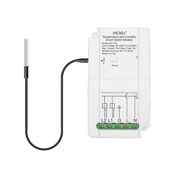 Wifi Smart Home Temperatur- og Fugtighedsafbryder Tuya App Timing Switch