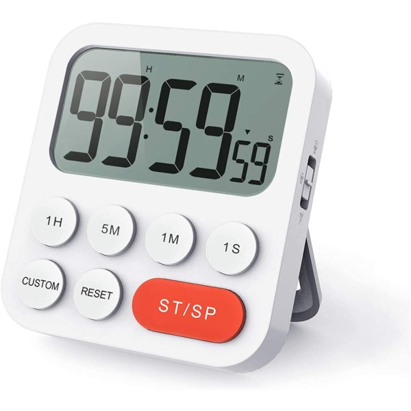 Kök Timer, Kök Timer, Digital Stoppur och Nedräkningstimer med Anpassat Läge, 3 Volymnivåer för Tentamen, Möte, Ljudlös