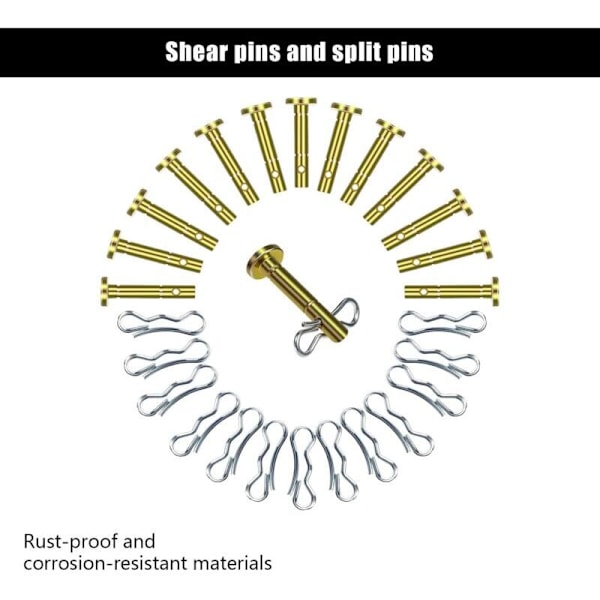 20 Sett Snøfreser Skjærbolter og Splint, 20 stk 738-04124 og 20 stk 714-04040 Skjærbolt Erstatning for Mtd Cub Cadet Troy-Bilt Snøfresere