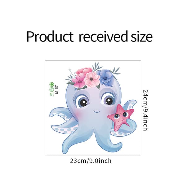Pink Octopus Star Shaped Toilet Seat Decal, Wall Decor Decal