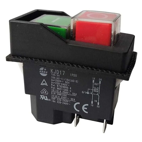 KJD17 elektromagnetiska brytare - 220V - 4 stift - terminaler
