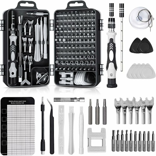 Gabrielle 138 i 1 mini skruvmejselset Verktyg Liten Låda Torx IT Torx Krävande Portabel för MacBook, iPhone, Reparation, Glasögon, DIY, Smartphone