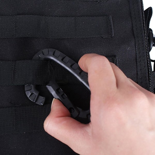 2 st plastkarbinhake, taktisk karbinhake, svart karbinhake, nyckelring D-formad karbinhake, multifunktionell, karbinhake spänne, för ryggsäck, nycklar, vattenkokare, camping