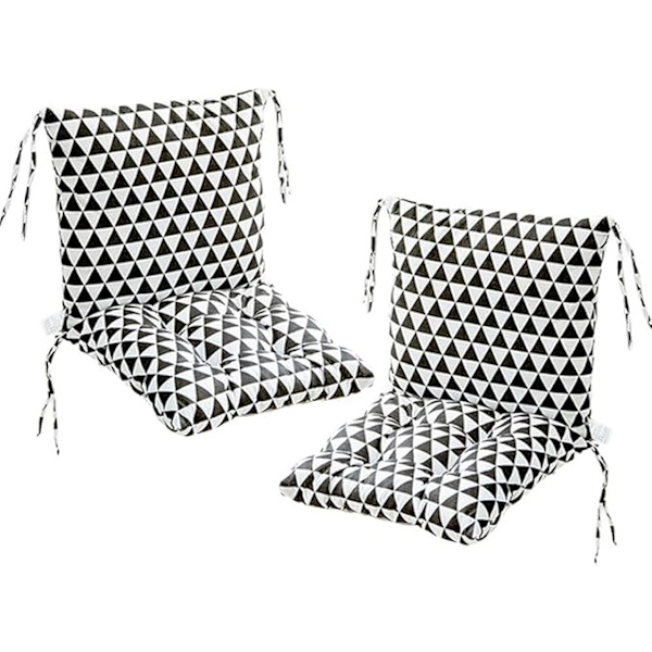 2-delt sædehynder med rygdel, ryghynde med stropper, lav ryghynde (stil 8, 40 x 40 cm)