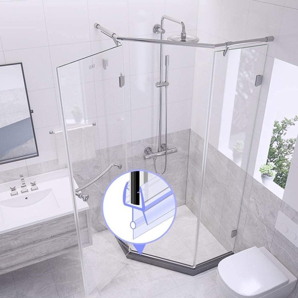 400CM duschdörrstätning för 6mm glas, vikbar duschväggsstätning, ersättningsstätning, rak/böjd glasduschdörrstätning