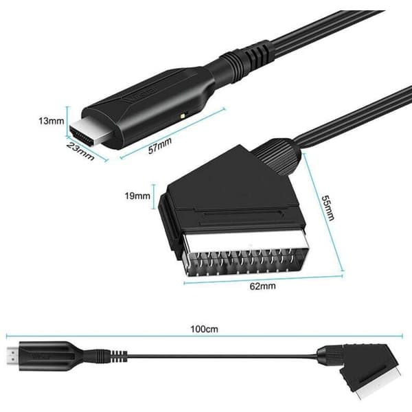 Scart til Hdmi Konverter Video Audio Adapter til Hdtv/dvd/set top box/ps3/pal/ntsc
