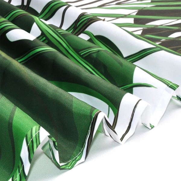 Grøn blad bruseforhæng monstera tropisk plante bruseforhæng med kroge vandtæt og anti-plet polyester stof badeforhæng
