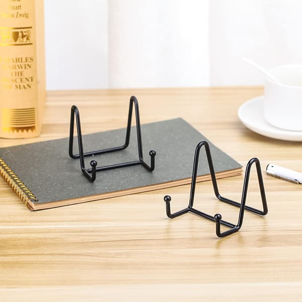 Svart dekorativ tallerkenstativ holder Bilde ramme stativ Staffeli Display stativ