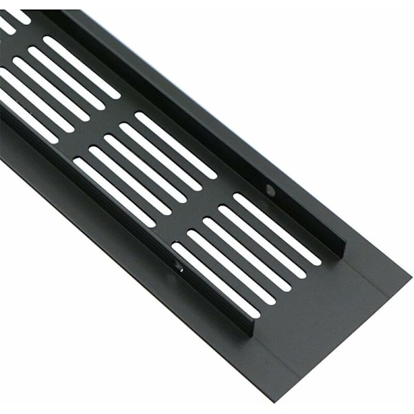 Pakke med 2 rektangulære aluminiumsdørventiler 250 x 50 mm Insektbeskyttelse til autocamper, garderobe, køkken osv. - Sort，HANBING