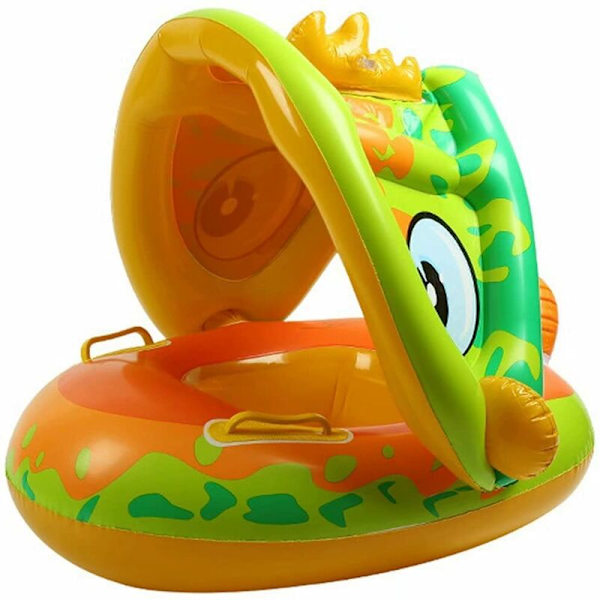 Baby Pool Float med baldakin, Dinosaur Baby Swimming Floats 1-4 år gammel