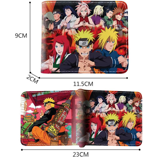 Naruto Plånbok Cartoon Kort Barn Spel Plånbok Myntväska Mode Cool Kortfodral för Pojkar Man Söt Mode Kul Design Present(B)