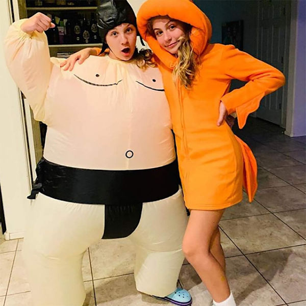 Oppustelig Sumo Bryder Kostume Dragt Unisex Oppustelig Fest Fed Dragt Sjov Halloween Kostume Voksen/Børn Cosplay Fancy Dress Outfit… (Sort Sumo)