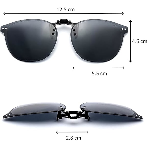 Klipp Polariserad Solglasögon, Lyftbar och Ultralätt, Överglasögon, Solklämma, Herr, Dam, Anti-UV