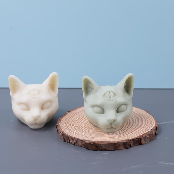 Treøyet katt stearinlysform egnet for dekorative DIY-gaver