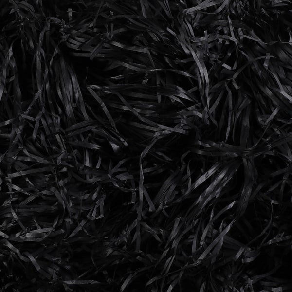 200g Crimp strimlet papir sort kraftpapir - julegaveindpakning