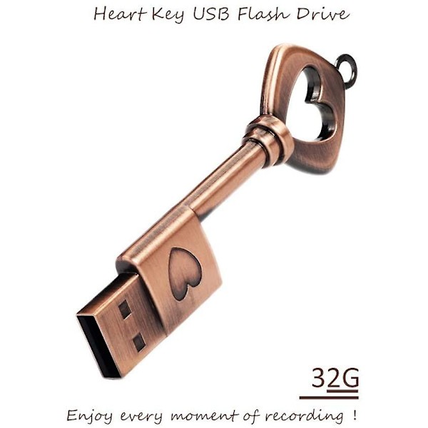 b Flash Drive, Retro Metal Key Shape Usb Flash Drive Memory Stick Usb 2.0 Pen Drive（Style 1）