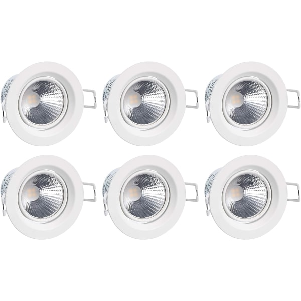 3W LED integrerad infälld spotlight rund 70 mm (utskuren) 2700K