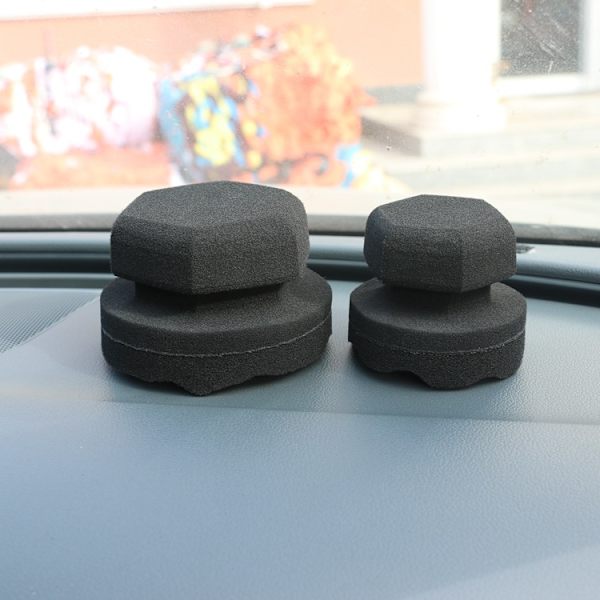2-pack stora däckglansapplikatorer, hållbara och återanvändbara hexgrepp däcktrimningsapplikatorer